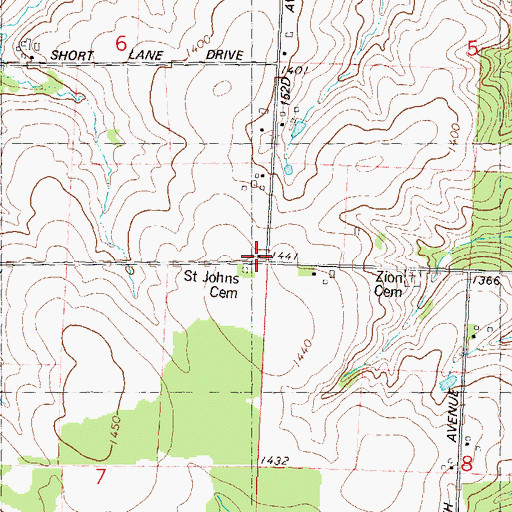 Topographic Map of Mitchell School (historical), WI