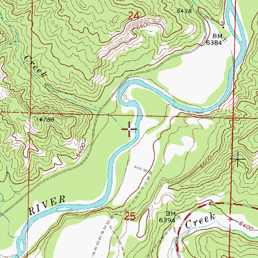 Topographic Map of Bull Creek, CO