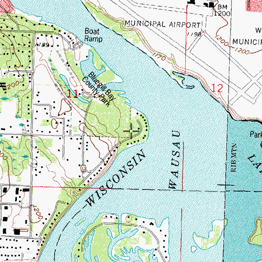 Topographic Map of Mountain of the Lord Church, WI