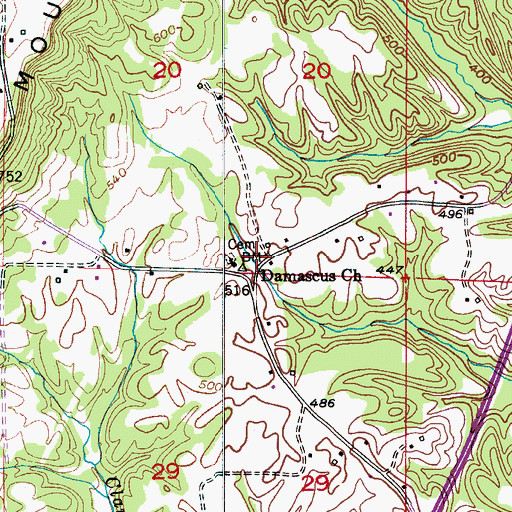 Topographic Map of Damascus, AL