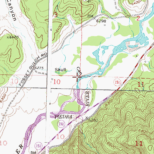 Topographic Map of Skull Canyon, CO