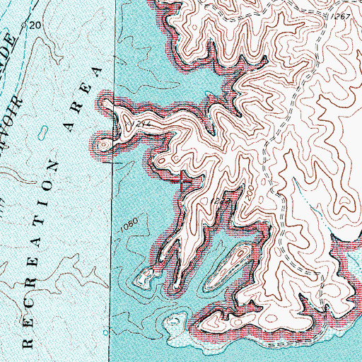 Topographic Map of Goodenough Springs, TX