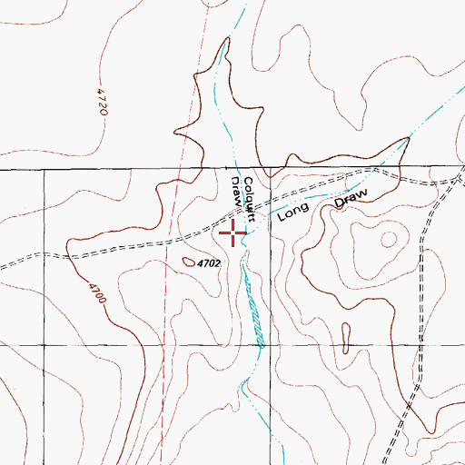 Topographic Map of Long Draw, TX