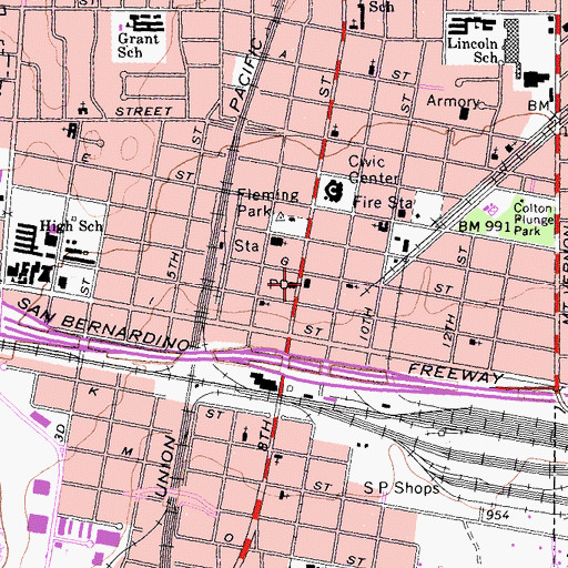 Topographic Map of Carnegie Public Library, CA