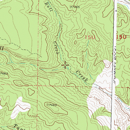 Topographic Map of Little Bull Creek, CO