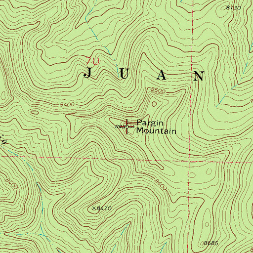 Topographic Map of Pargin Mountain, CO