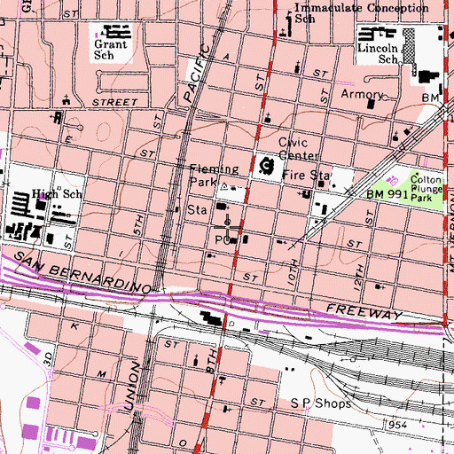 Topographic Map of Jewell Memorial Methodist Episcopal Church (historical), CA