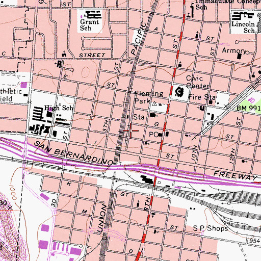 Topographic Map of Living Springs Fellowship Church, CA