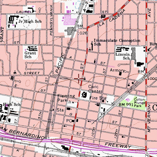 Topographic Map of Saint Johns Lutheran Church, CA