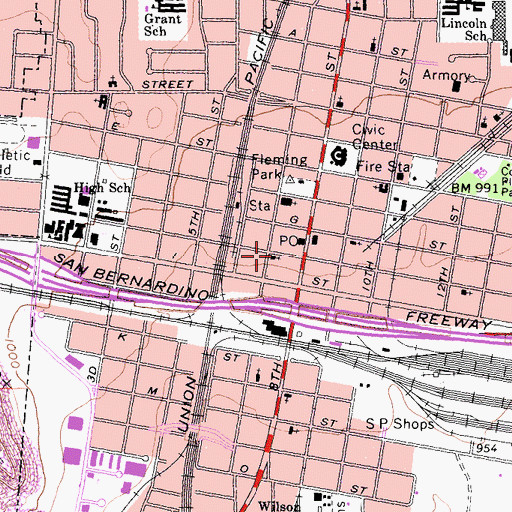 Topographic Map of Second Advent Christian Church, CA