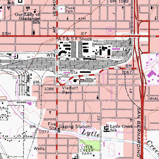 Topographic Map of Second Street Shopping Center, CA