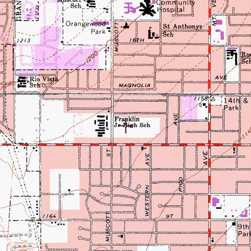 Topographic Map of Westside Post Office, CA