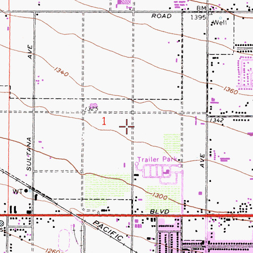 Topographic Map of Almeria Middle School, CA