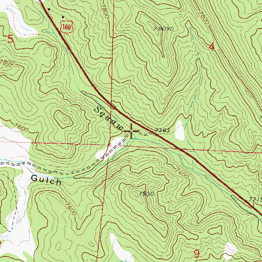 Topographic Map of Wagon Gulch, CO