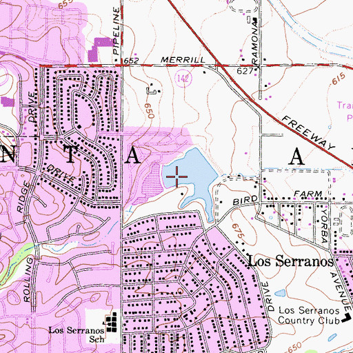 Topographic Map of Lake los Serranos, CA