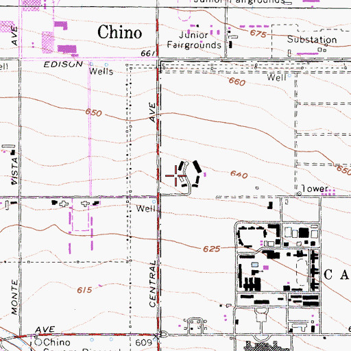 Topographic Map of Prado Conservation Camp, CA