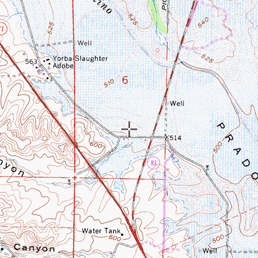 Topographic Map of Prado Tiro Shooting Range, CA