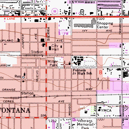 Topographic Map of Saint Joseph School, CA