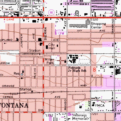Topographic Map of Saint Josephs Catholic Church, CA