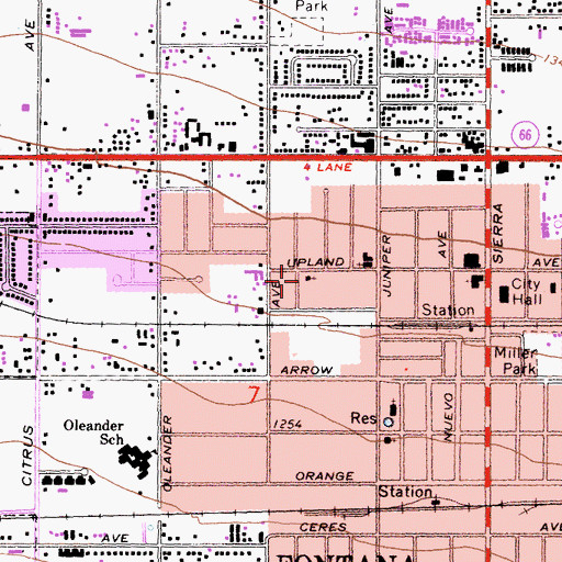 Topographic Map of Saint Lukes Episcopal Church, CA