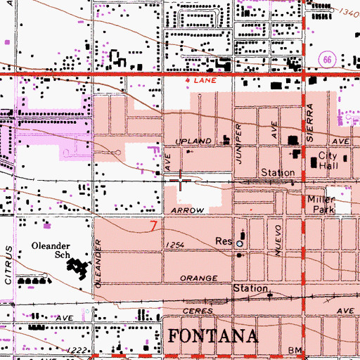 Topographic Map of Seville Park, CA