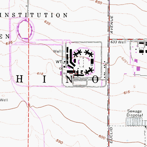 Topographic Map of Stark Youth Training School, CA