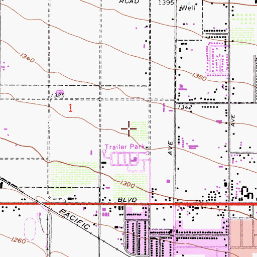 Topographic Map of Tokay Park, CA