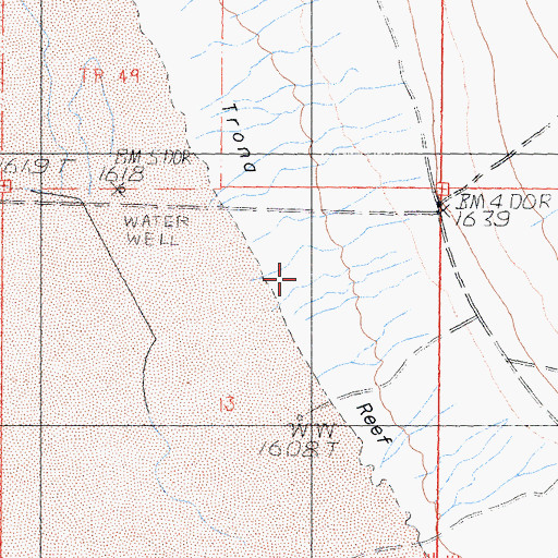 Topographic Map of Trona Reef, CA