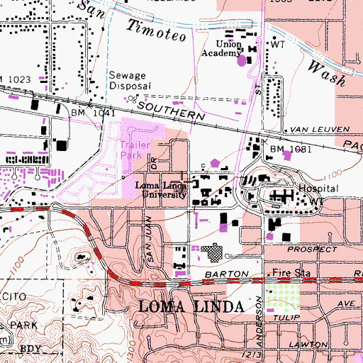 Topographic Map of Alumni Hall for Basic Sciences, CA