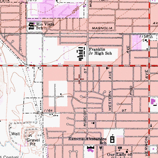 Topographic Map of Carter Memorial Church, CA