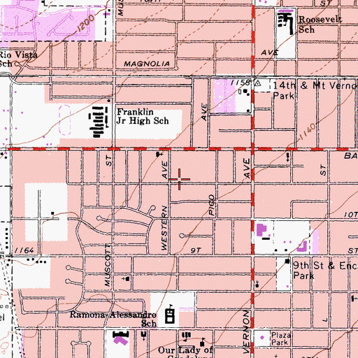 Topographic Map of Christ Temple Church, CA