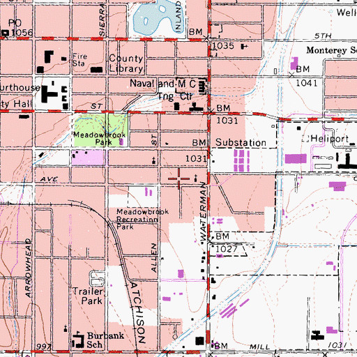 Topographic Map of Christ the King Church, CA