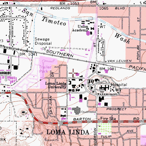 Topographic Map of Gentry Gymnasium, CA
