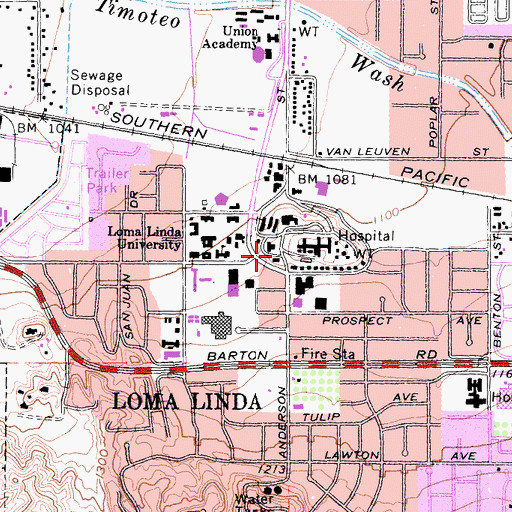 Topographic Map of Linda Hall, CA