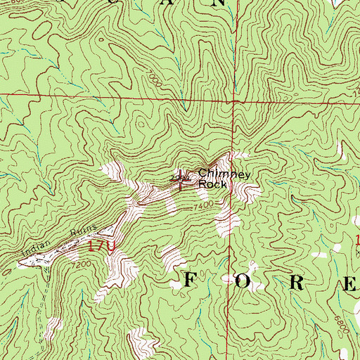 Topographic Map of Chimney Rock, CO