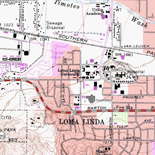 Topographic Map of Mortensen Hall, CA