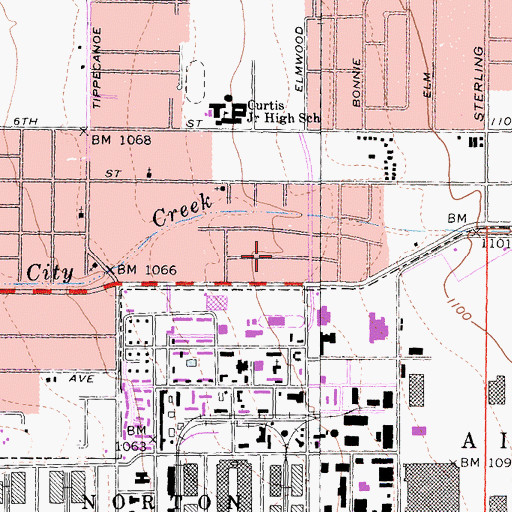 Topographic Map of North Norton, CA
