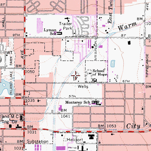 Topographic Map of Palm Field Park, CA