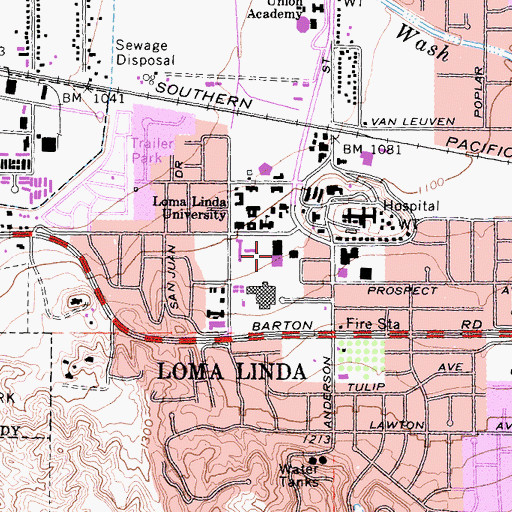 Topographic Map of Prince Hall, CA