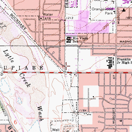 Topographic Map of Rio Vista Park, CA