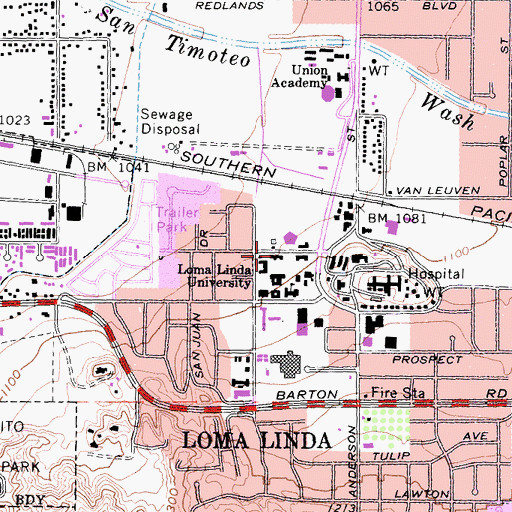 Topographic Map of Shryock Hall, CA