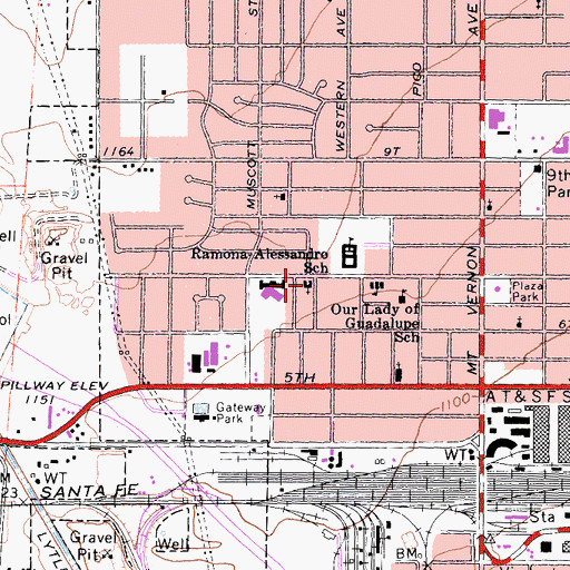 Topographic Map of Templo el Siloe Latin American Church, CA