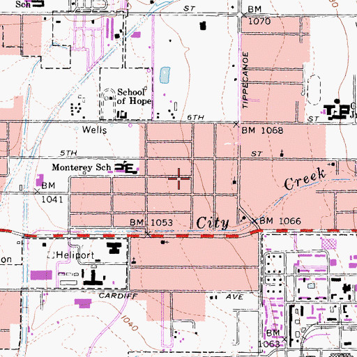 Topographic Map of Warm Springs, CA