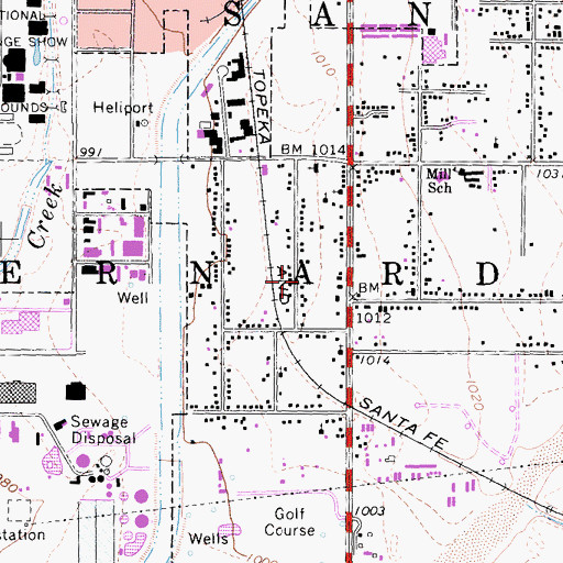 Topographic Map of Calvary Christian Church, CA