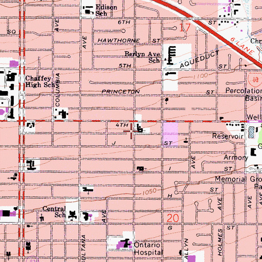 Topographic Map of The Church of Jesus Christ of Latter Day Saints, CA