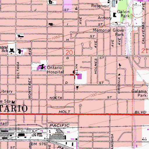 Topographic Map of Lincoln Development Center, CA