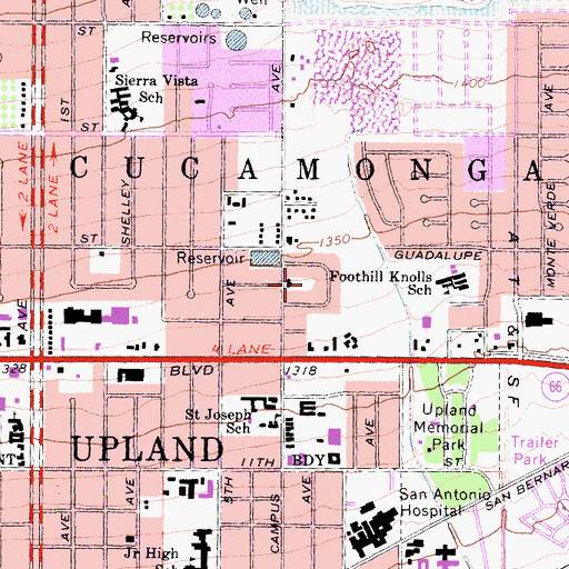 Topographic Map of Los Olivos, CA