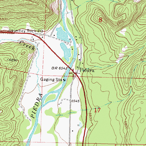 Topographic Map of Piedra, CO