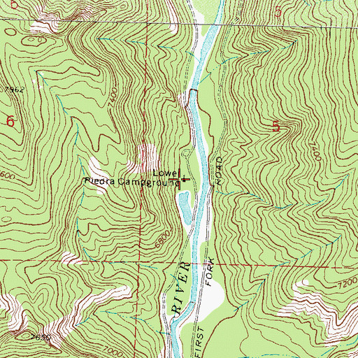 Topographic Map of Lower Piedra Campground, CO