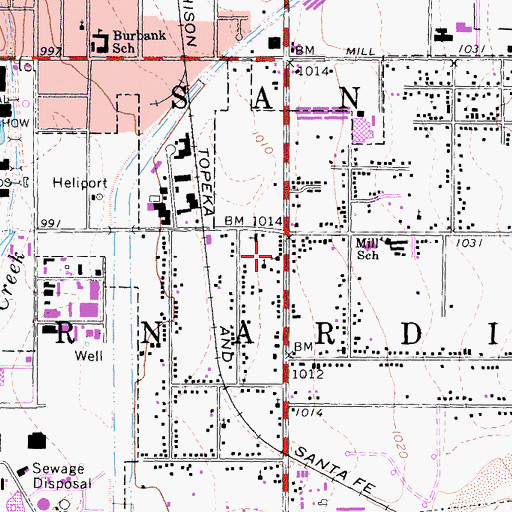 Topographic Map of San Bernardino Korean Church, CA